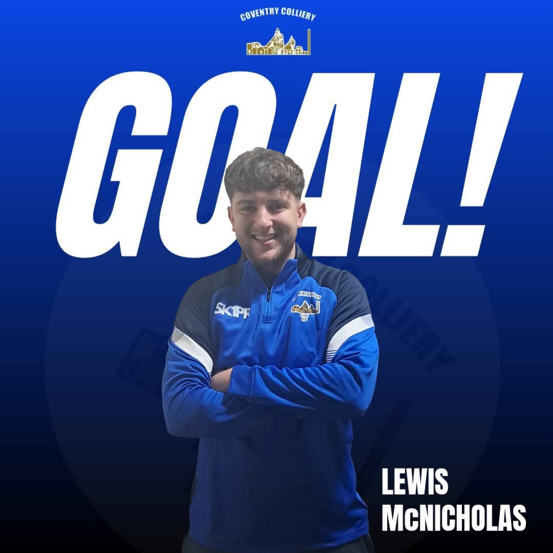CollieryFc's tweet photo. New signing, new goal graphic for our newest player Lewis McNicholas!

#UpTheColliery #CoventryColliery 🔵⚫️ https://t.co/m8YnfBFHu9