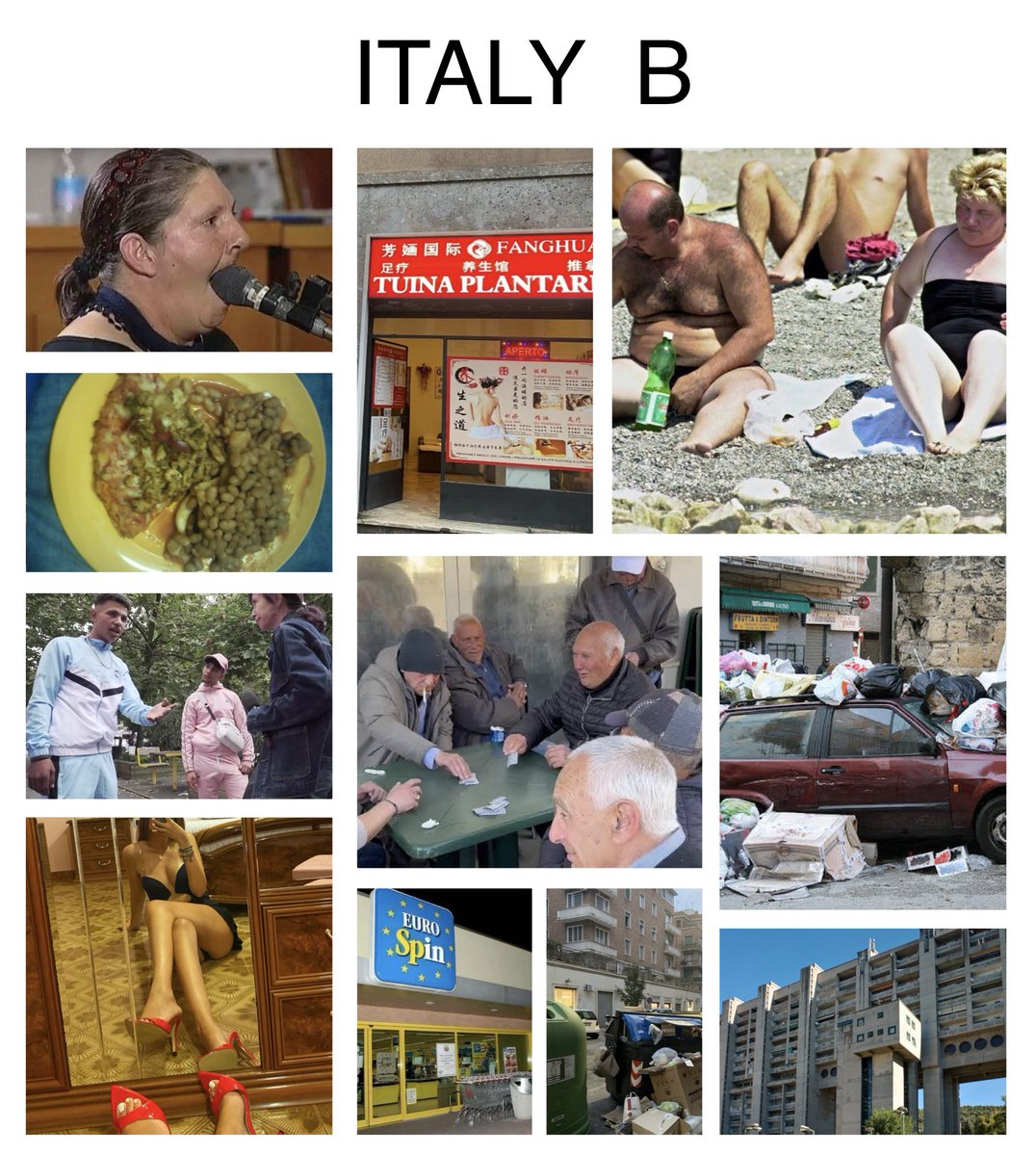 serenissimabiim's tweet photo. There is Italy A and Italy B. Foreigners associate Italy with Italy A (15%). Art, classical beauty, refined cuisine, high fashion, opera, historic architecture, elegance, etc. But there is Italy B too (85%). Loud, chaotic, kitsch, vulgarly explicit, and also kind of of 3rd-world. https://t.co/jRnXWS7pFo