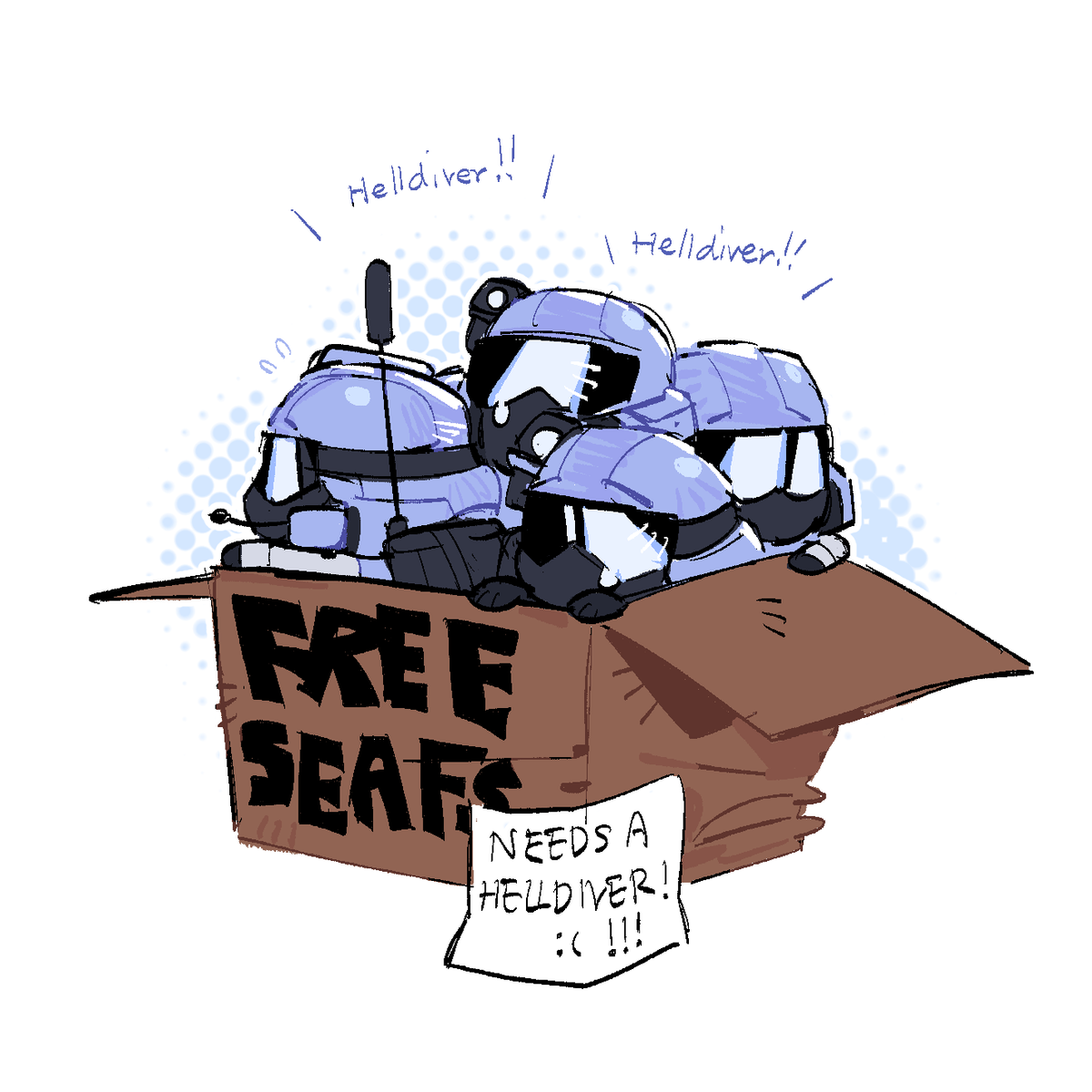 afrlnatic's tweet photo. adopt one today!!!!!!! #Helldivers2 https://t.co/NVd5wjVty6
