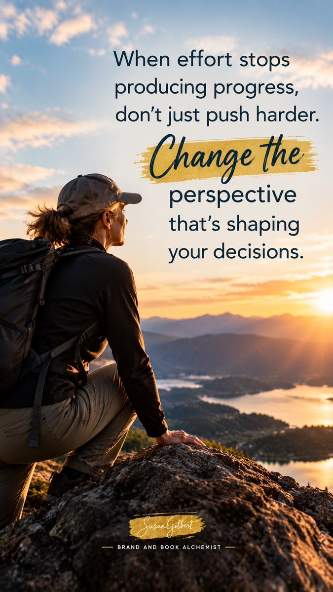 SusanGilbert's tweet photo. When effort stops producing progress, don't just push harder. Change the perspective that's shaping your decisions. https://t.co/428UvZkaxP