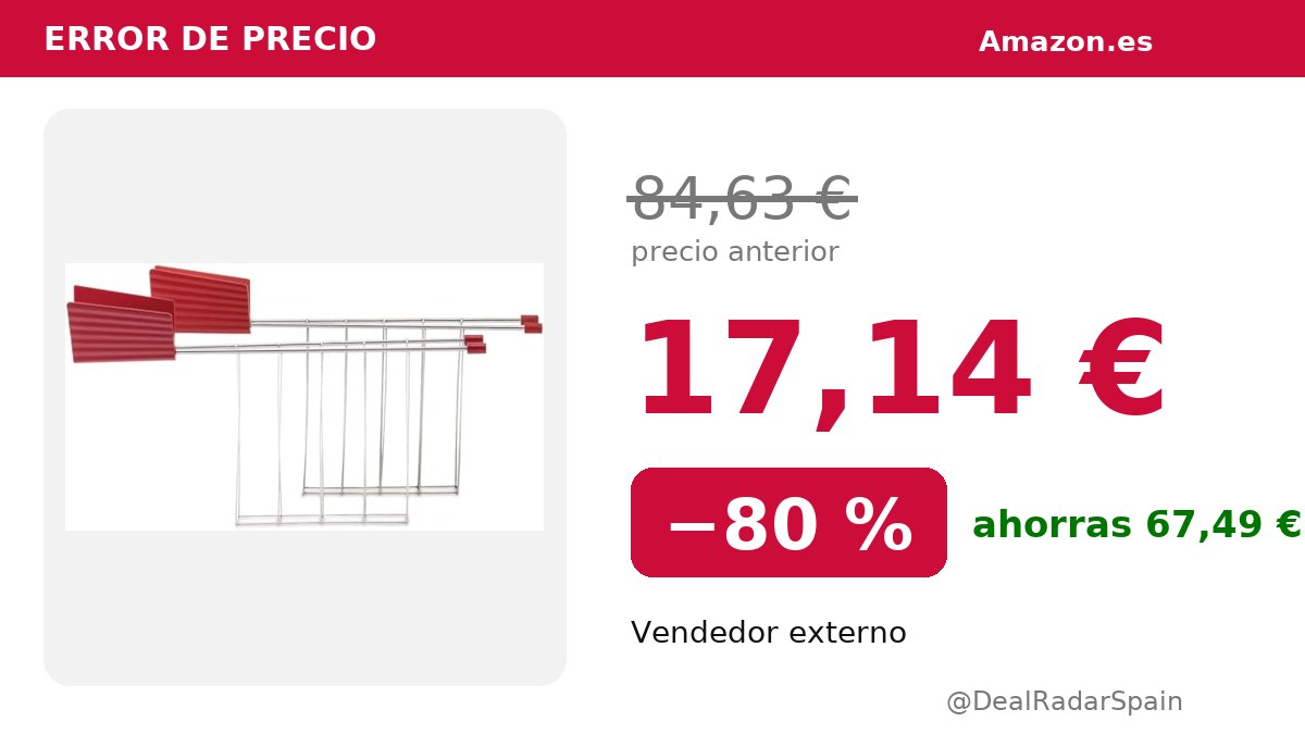 DealRadarSpain's tweet photo. 🔴 ERROR DE PRECIO en Amazon · −80 % 🔴
👉 https://t.co/bSjN4ePQVh https://t.co/DB5Khh0HTW