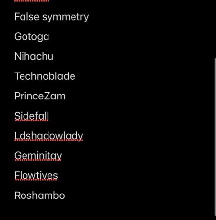 Maplesyrdown's tweet photo. CC names that I think have aura. This is based off the name alone and nothing else.

You’re free to add more in the replies, I wrote this in one sitting and this is all I could think off https://t.co/V8NMtNhmCG