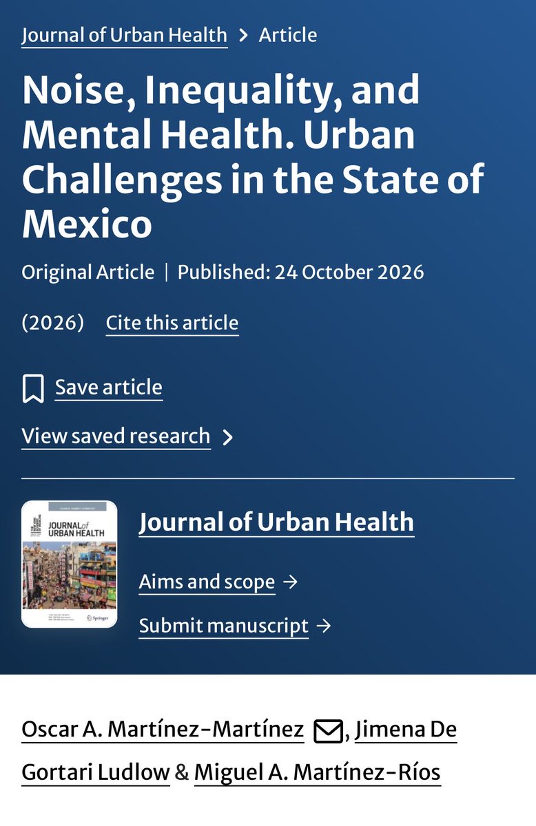 jimenadegortari's tweet photo. ¡Finalmente se publicó nuestro artículo sobre #ruido percibido y salud mental en el Estado de México! 
Con @oamartinez2 @IBERO_mx 

Les invito a leerlo: https://t.co/60dUMeU1mD https://t.co/B7wcFfPcsn