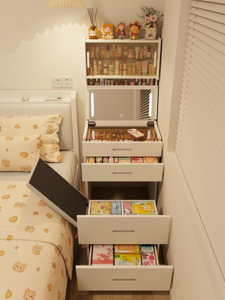 haivcy's tweet photo. CAKEP DAN AESTHETIC BANGET... MEJA RIAS MULTIFUNGSI YANG PAS BUAT KAMAR SEMPIT https://t.co/eIPJVGbX15