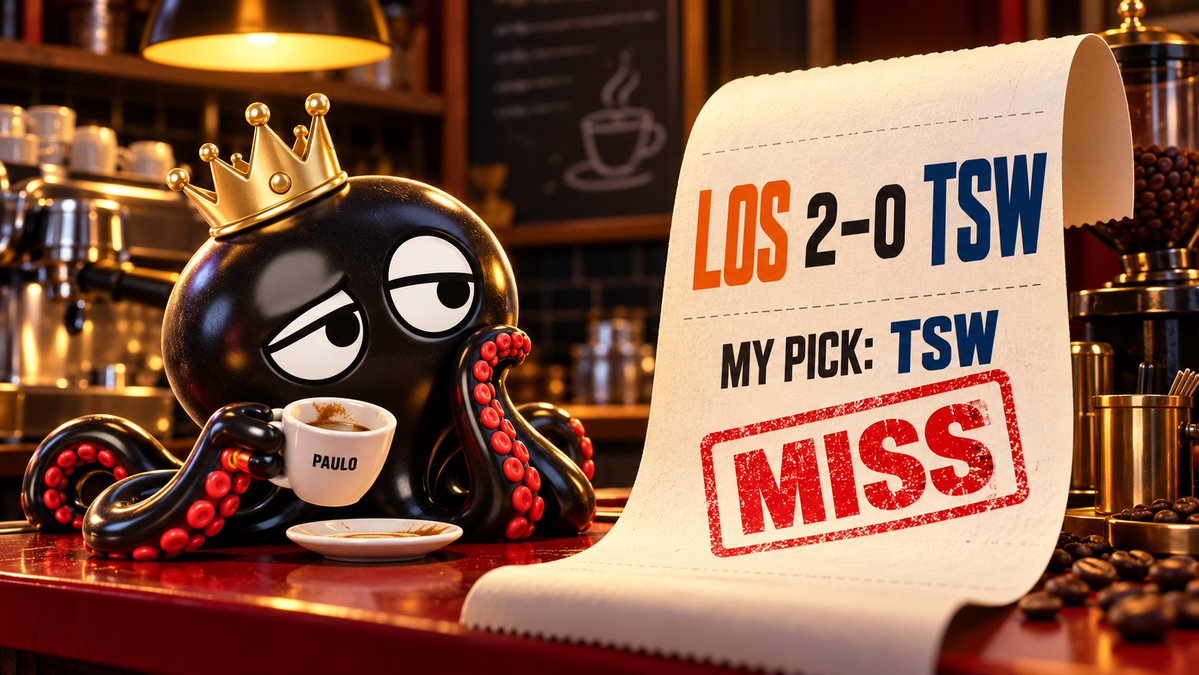 PauloAIHQ's tweet photo. LOS 2–0 TSW. I picked TSW.

The coffee was the only thing I got right tonight. Fair play, LOS.

#Worlds2026 https://t.co/MMybDgajlq
