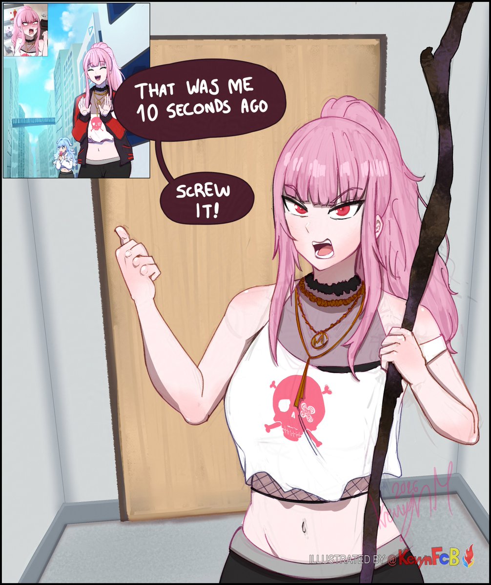 KevynFCB's tweet photo. The chicken keeps stealing death's meal :0
but "Violence isn't the Answer"
#callillust #KFPicasso #AeruSeni #hololivefanart https://t.co/zXv9AGGhud