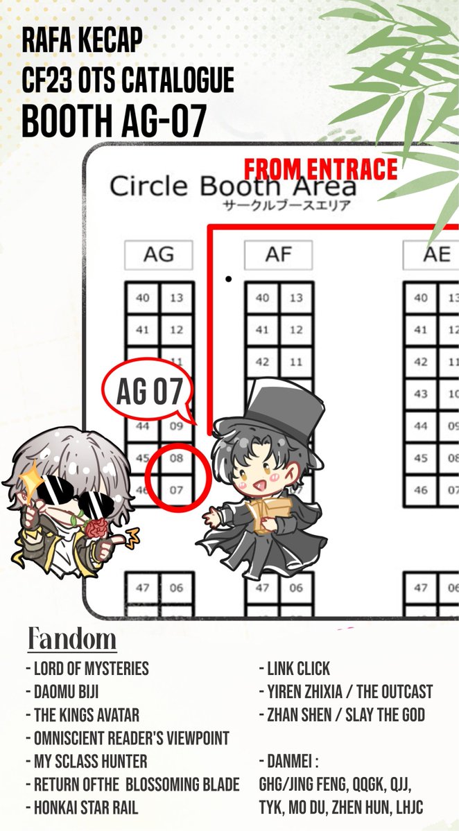 rafa_kecap's tweet photo. RTs💞✨
OTS Catalogue for #CF23 

📌SAT &amp; SUN [31 Oct &amp; 1 Nov] ICE BSD
📍 Booth AG-07 samFOOL plaSTEAK
💳 Cash and Qr ok!
🎨 LOTM, ORV, DMBJ, HSR etc...

#cf23catalogue #comifuro23 #comifuro23catalog 
(1/3) [ORV, LOTM, HSR] https://t.co/IMk8PWr2AQ