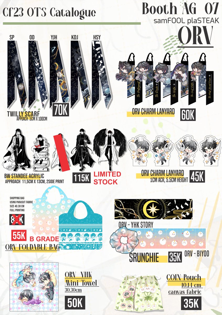 rafa_kecap's tweet photo. RTs💞✨
OTS Catalogue for #CF23 

📌SAT &amp; SUN [31 Oct &amp; 1 Nov] ICE BSD
📍 Booth AG-07 samFOOL plaSTEAK
💳 Cash and Qr ok!
🎨 LOTM, ORV, DMBJ, HSR etc...

#cf23catalogue #comifuro23 #comifuro23catalog 
(1/3) [ORV, LOTM, HSR] https://t.co/IMk8PWr2AQ
