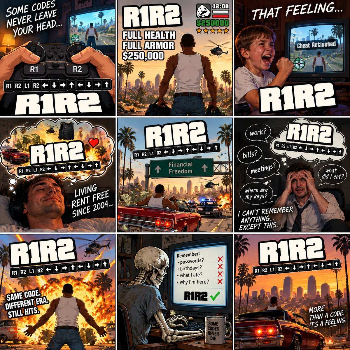 GtaMoneyCheat's tweet photo. Your brain deleted everything from 2004 except one thing.

R1 R2 L1 R2 ← ↓ → ↑ ← ↓ → ↑

$R1R2L1R2

20+ years. Zero updates. Still works. https://t.co/Kpp9ZZenbl