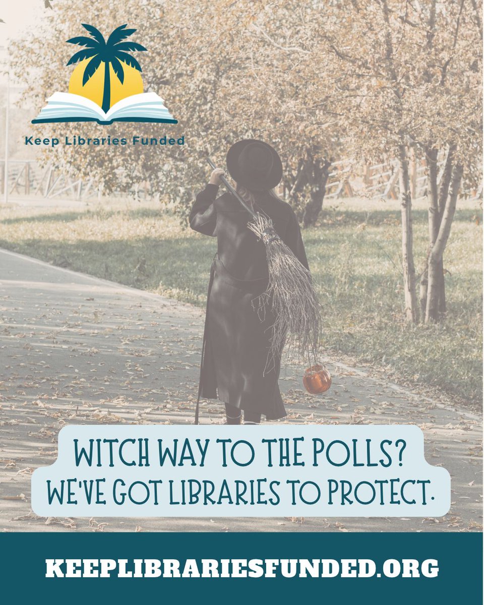 EveryLibrary's tweet photo. 🧙 Cast your vote, not just a spell! Vote NO on Amendment 3 and help keep Florida’s libraries funded. 🗳️📚

We’ve got libraries to protect: https://t.co/i8jCYGm4Gv https://t.co/9l5kMataz2