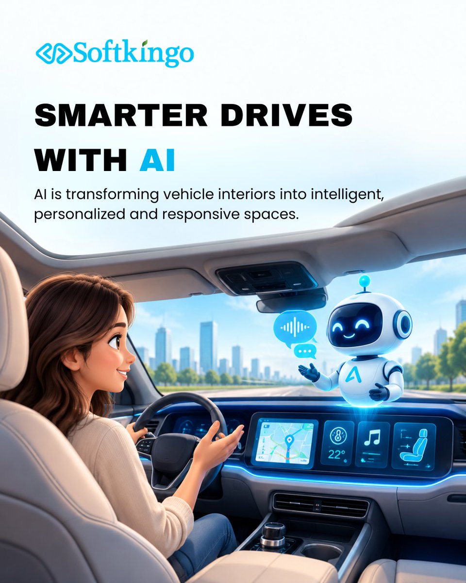 softkingo's tweet photo. Your car doesn’t just need to drive smarter—it needs to understand you. 🚗🤖
AI is turning cars into personalized, intelligent experiences. The future of driving is here!
#ai #appdevelopment #automotive #softkingo https://t.co/60AfCVs8Ju