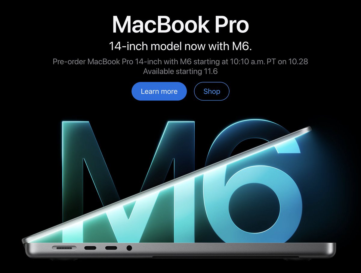 mweinbach's tweet photo. New iMac and MacBook Pro with M6 is now up! https://t.co/zdssK6BNse