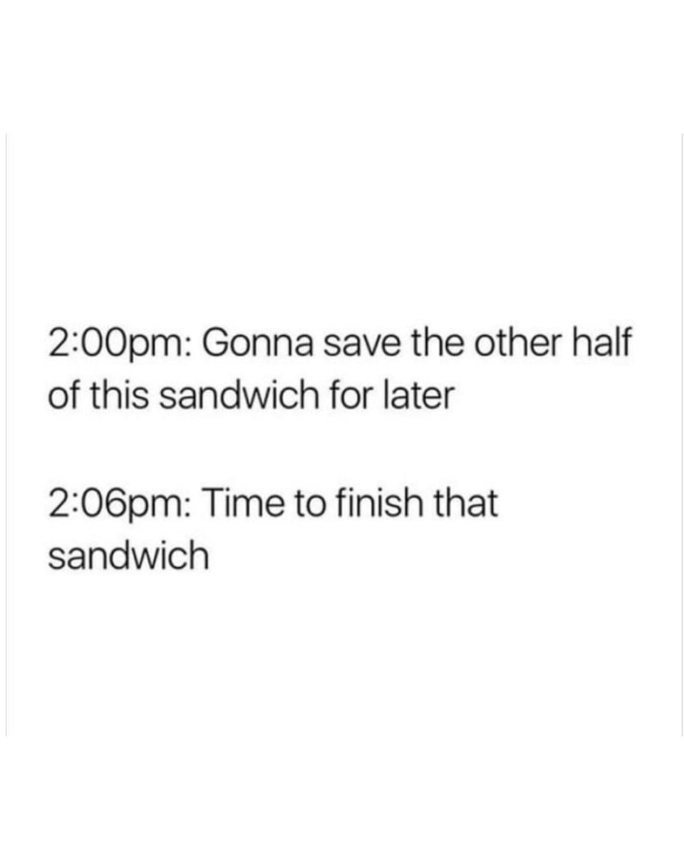 Memedroid's tweet photo. Sandwich time
#2pm #memes #food #sandwich #funny https://t.co/5RoBbufQVr