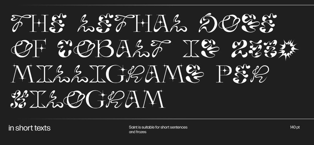 data_bu's tweet photo. 무료 영문 폰트 Saint Free Display Typeface
https://t.co/m4uzVhdoFB

독특한 디자인의 영문 폰트입니다!
고딕 건축 양식, 바람, 식물 등을 모티브삼아 디자인하셨다고 해요!
판타지, y2k 장르에 잘 어울릴 것 같아요! https://t.co/2cWeIgJHX0