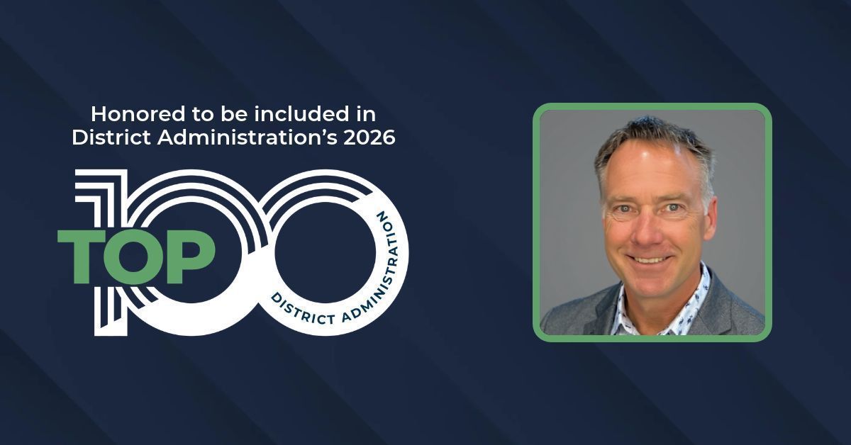 ICSVVSD's tweet photo. We are proud to celebrate Joe McBreen, our Assistant Superintendent of Innovation, who was named to District Administration’s DA Top 100 for 2026-27! Learn more: https://t.co/lZBZDpEzJf #StVrainAdvantage https://t.co/ffdxo9UEo5