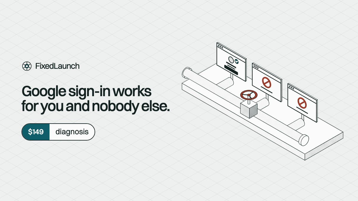 fixedlaunch's tweet photo. Google sign-in works for you. Everyone else gets "Access blocked".

While your Google OAuth consent screen is in Testing, only the test users you listed can sign in.

Open the OAuth consent screen in Google Cloud and publish the app to move it to production. https://t.co/Peu5YBFOKX
