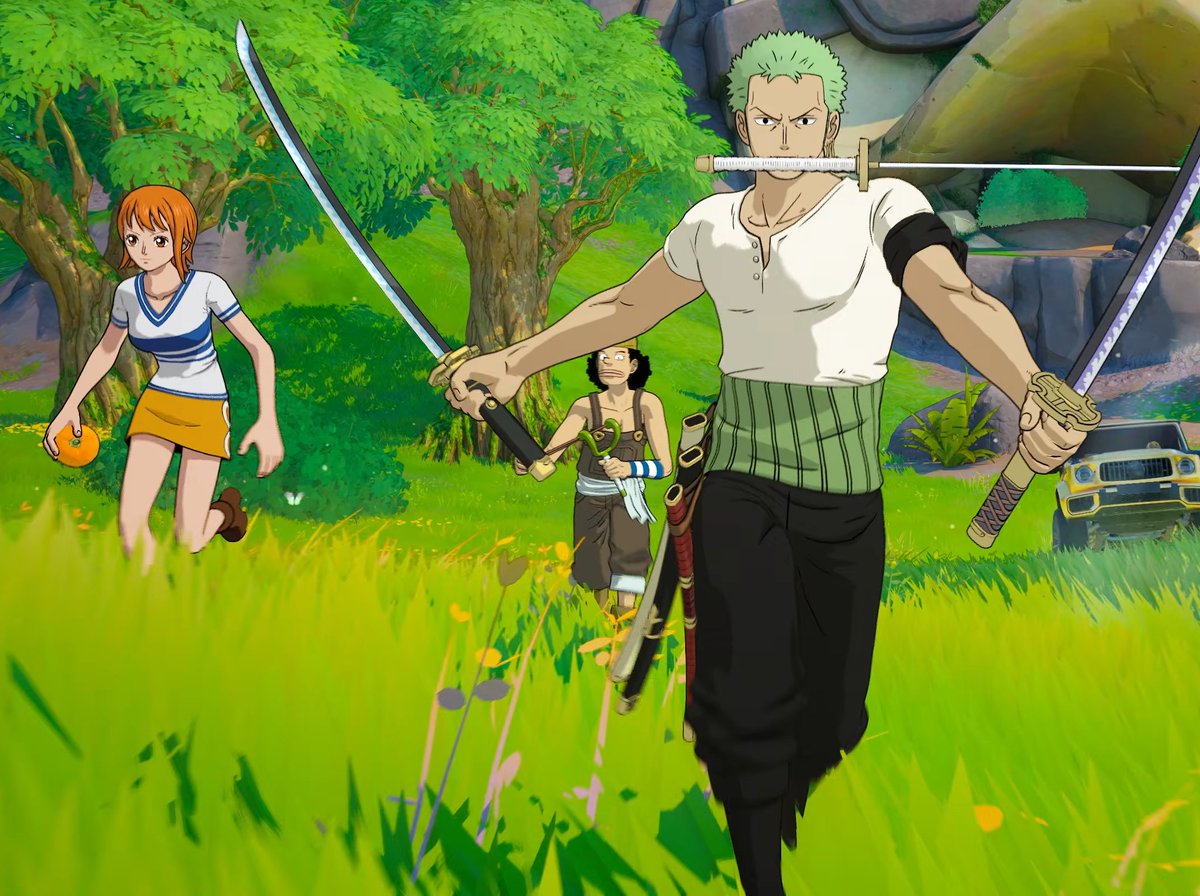 HYPEX's tweet photo. ZORO, NAMI &amp; USOPP FORTNITE SKINS https://t.co/vg1EOHLvT3