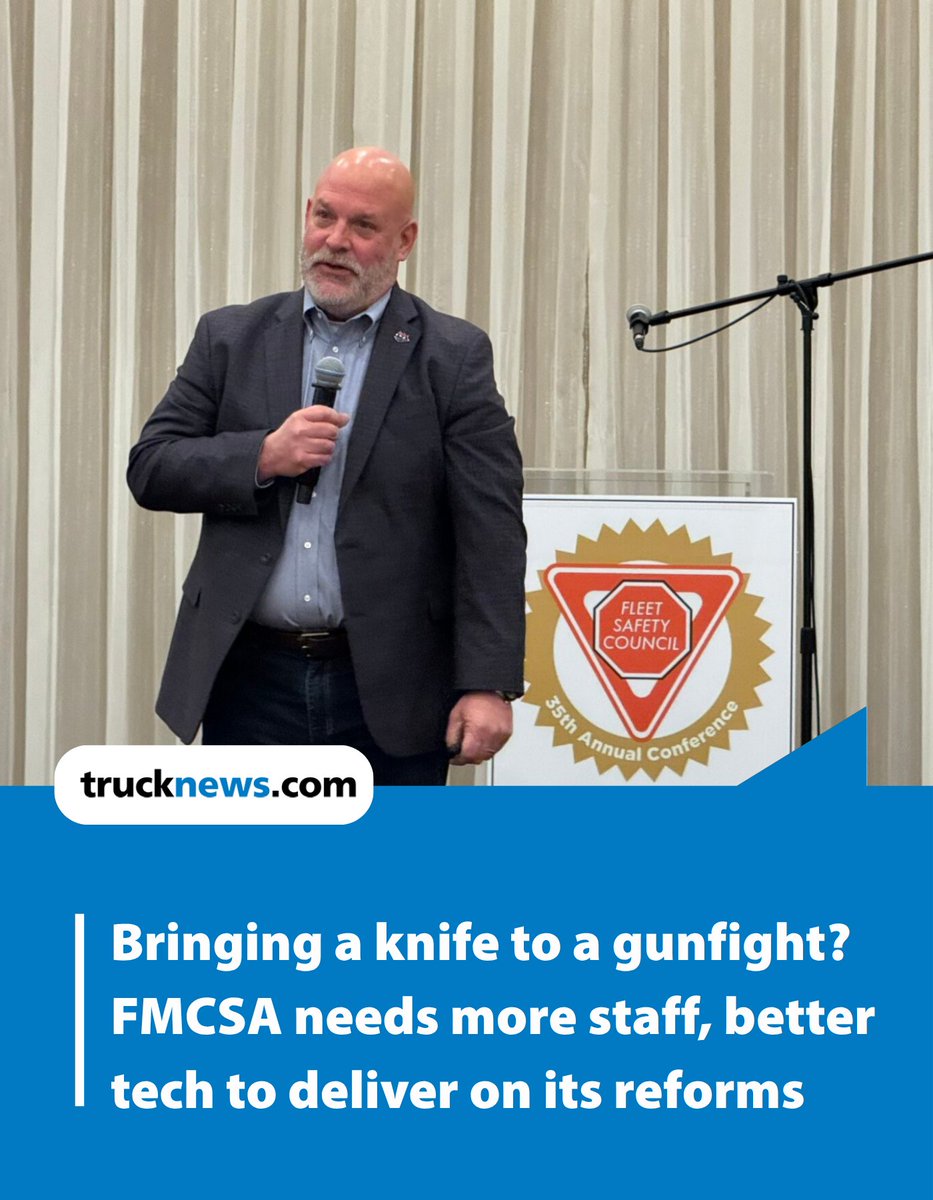Todaystrucking's tweet photo. Federal Motor Carrier Safety Administration is pursuing one of the most aggressive regulatory and #enforcement agendas in its history, but is the agency equipped to handle it?  

https://t.co/qXxFqcYq4B   

#trucking #FMCSA #trucknews #transportation #highwaysafety https://t.co/wbbVE3doz8
