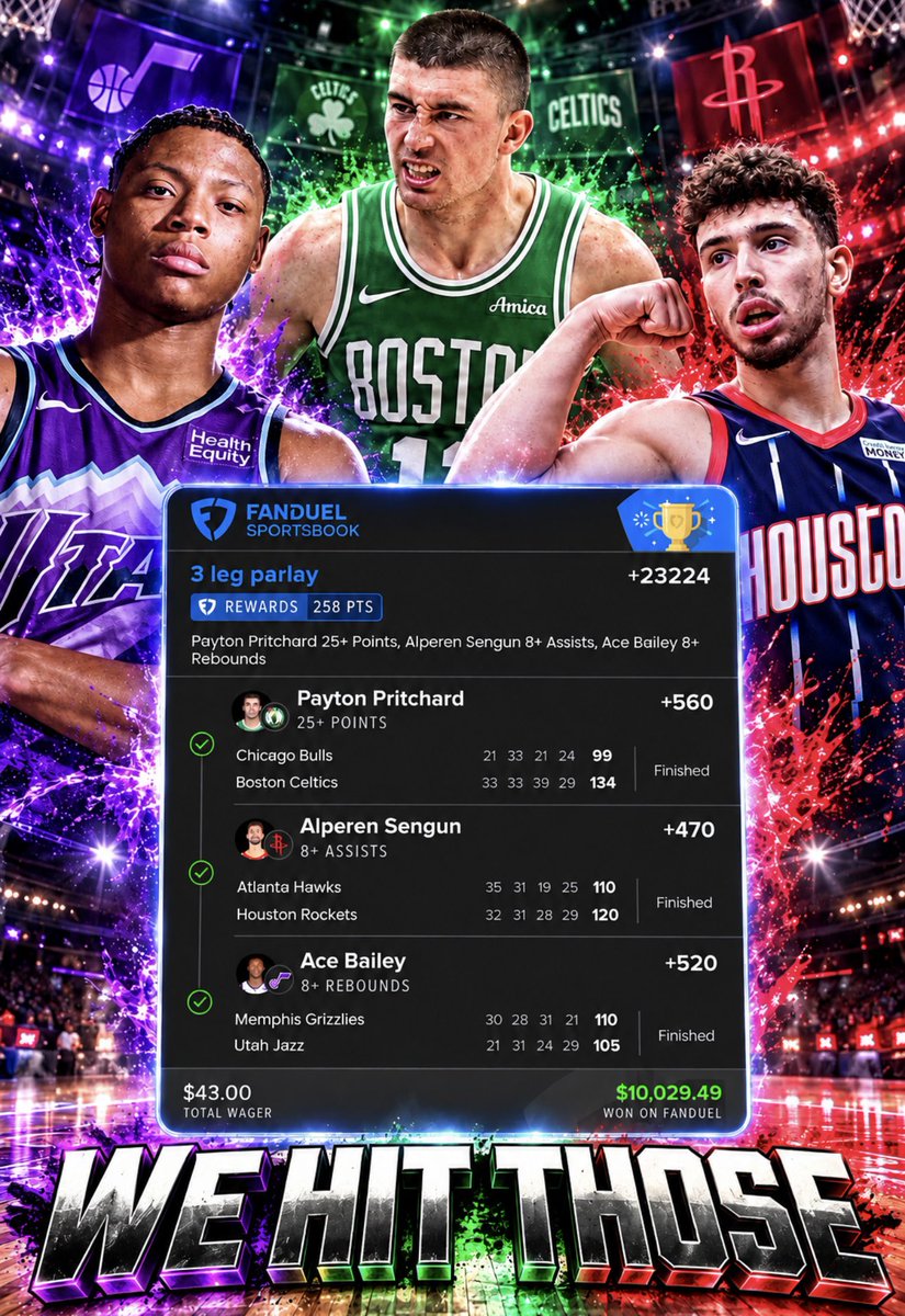 CappCollective's tweet photo. 🚨🚨 𝐁𝐀𝐍𝐆 𝐁𝐀𝐍𝐆 𝐁𝐀𝐍𝐆 🚨🚨

Cash this #parlay from capper @WeHitThose__9 

(+23224) $43 —> $10,000 ✅✅✅✅

Use promo code ‘NBA’ to join for only $14.99!

https://t.co/40PtxRTyjq https://t.co/zrzNUA6QHY