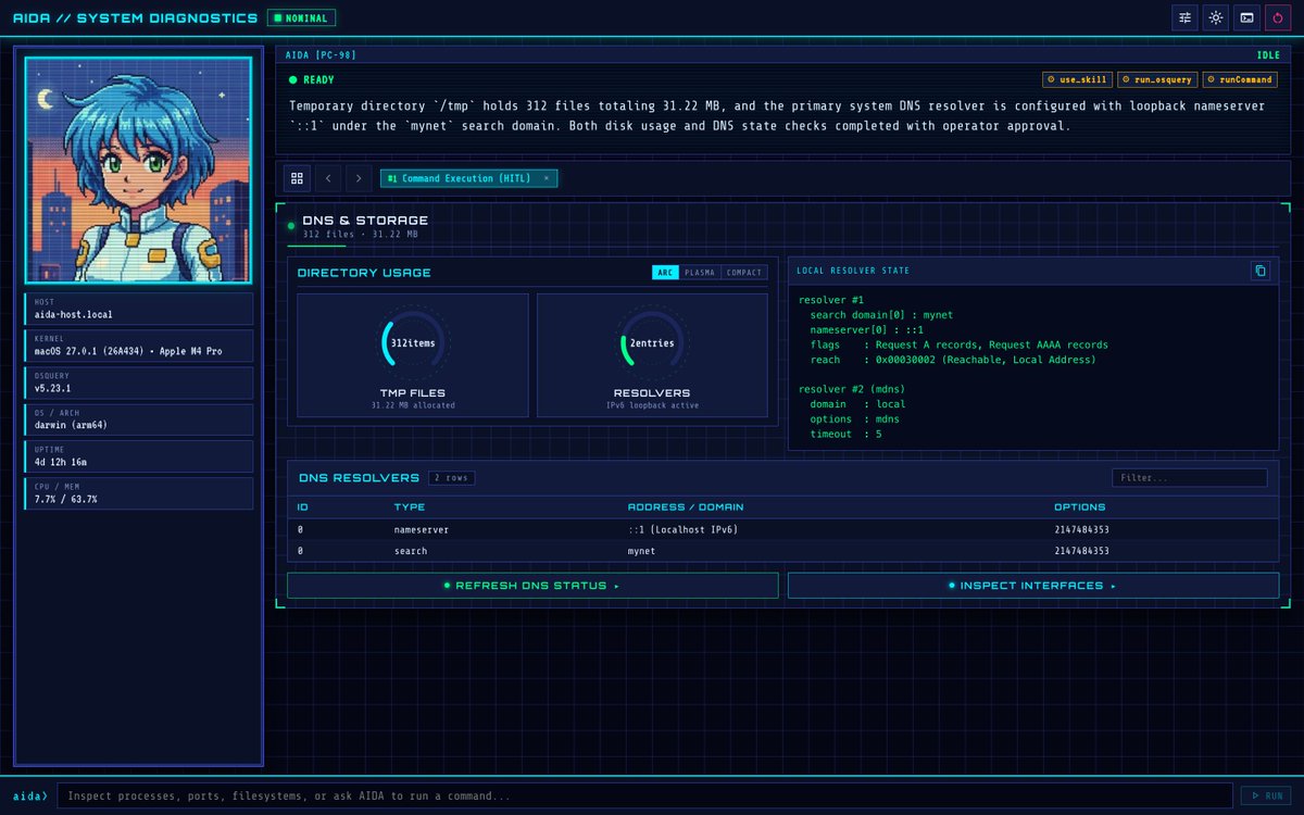 danicat83's tweet photo. If AI brings us the promise of the future, why are we still stuck in the past with chatbots in Markdown?

Most AI applications today still work like a terminal from decades ago: you type a prompt, the agent runs a tool, and it dumps a wall of text back at you. Modern agentic interfaces should not only use richer UI elements, they should also adapt to what the user needs instead of forcing everything through a static, one-size-fits-all screen.

That changes how we think about frontend development. Instead of designing hardcoded application screens upfront, we design a shared catalog of UI building blocks and let the agent assemble the interface on demand.

Google's open Agent to User Interface (A2UI) protocol was built for this. Your frontend keeps full control over styling and native components, while the agent decides what to display based on context across three primitives:

• Catalog: The menu of UI components (charts, gauges, tables, 3D views, buttons) shared between the backend agent and the frontend client.
• Surfaces: The live UI canvas that updates in real time as the agent streams structured JSON messages.
• Actions: Two-way events that turn a click on a table row, graph node, or button directly into the next turn of the conversation without typing a follow-up prompt.

In my latest article, I used A2UI and Genkit to give my diagnostic agent, AIDA, the modern glowup she deserves, with dynamic UI elements rendered on-demand and human in the loop tool approvals for the most critical operations.

Read the full article on https://t.co/lXXOZ3aOjn:
https://t.co/tPS7CFzINn

Companion repository:
https://t.co/zH49U1m4Ib