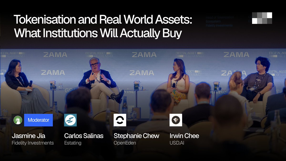 Yield_Summit's tweet photo. 🔗 Watch the full "Tokenisation and RWAs: What Institutions Will Actually Buy" panel on YouTube → https://t.co/hQAYXodUfm https://t.co/UL6dUVtKOo