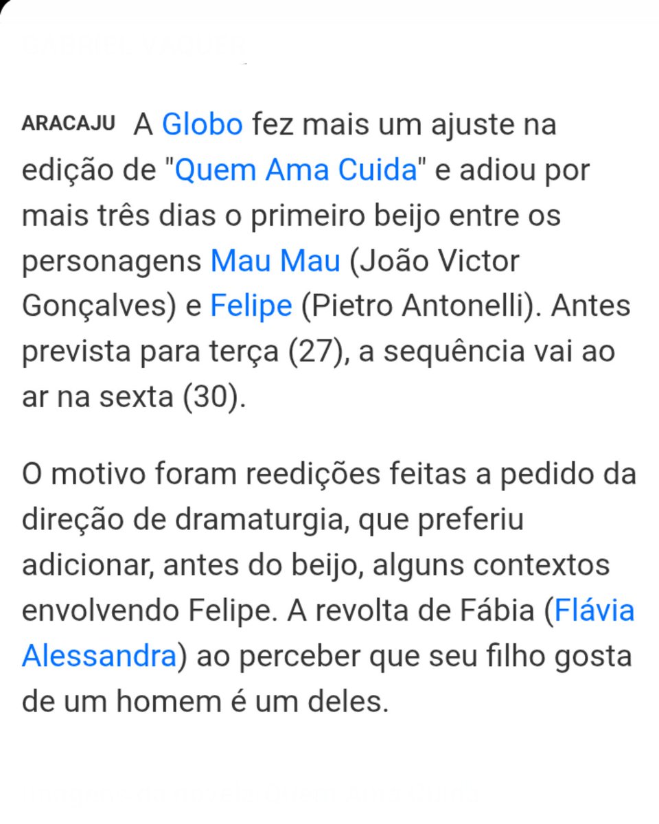 jooxxn's tweet photo. O Folha de São Paulo revelou que o primeiro beijo de Mau Mau e Felipe foi adiado pra sexta para dar mais enredo a descoberta da sexualidade do Felipe e que a Fábia não vai aceitar o filho quando quando souber que ele está namorando um homem. https://t.co/4RBI2uMtPN