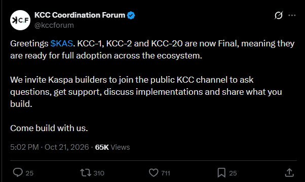 MoonKing___'s tweet photo. Historical day for $KAS and the whole Kaspa ecosystem at large

Keep this tweet in mind 👇

This is the first step that brings us closer to a full EVM-comparable ecosystem on Kaspa

Smart Contracts 👀 https://t.co/z8M4NiWSCF