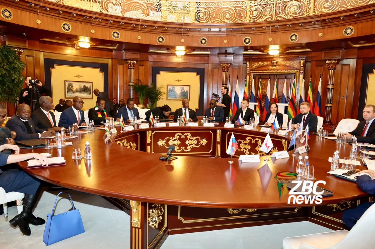 ZBCNewsonline's tweet photo. PRESIDENT MNANGAGWA ENGAGES RUSSIAN INSTITUTIONS AHEAD OF RUSSIA-AFRICA SUMMIT

President Dr Emmerson Mnangagwa has engaged representatives of four Russian Federation institutions in Skolkovo, covering the financial services, human rights and social services sectors. The engagement comes ahead of the Russia-Africa Summit, which begins tomorrow.

📷: Presidential photographer, John Manzongo

#ZBCNews #Zimbabwe #RussiaAfricaSummit #Mnangagwa #ZimbabweRussiaRelations