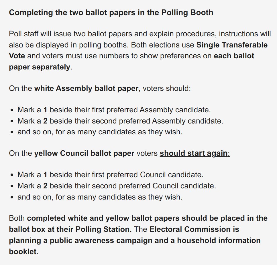 NI_Elects's tweet photo. The local council and Assembly elections are scheduled for Thursday 6 May 2027

Voters will receive 1 poll card with their allocated polling place. The Assembly ballot paper will be white, and the local council ballot paper will be yellow

More information from @eoni_official 👇 https://t.co/AdM8NN7ozY