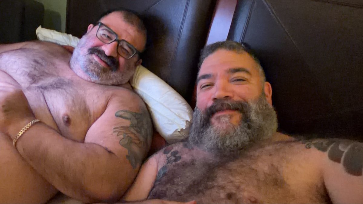 Chub4fun78's tweet photo. Two daddies, one bed, zero plans to get up. Come keep us company. 😘 https://t.co/CDwDseXpLD