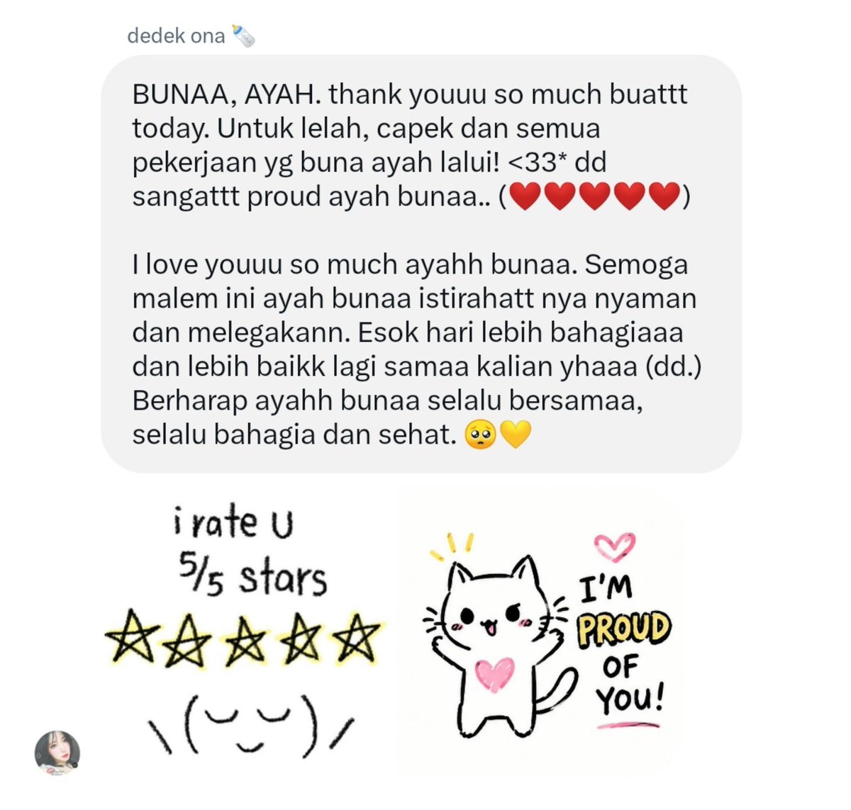 bkrigjen's tweet photo. Aww, my cute message from the cutest one @ienamiasaa 🥺🩷 https://t.co/xNuHB6xec3