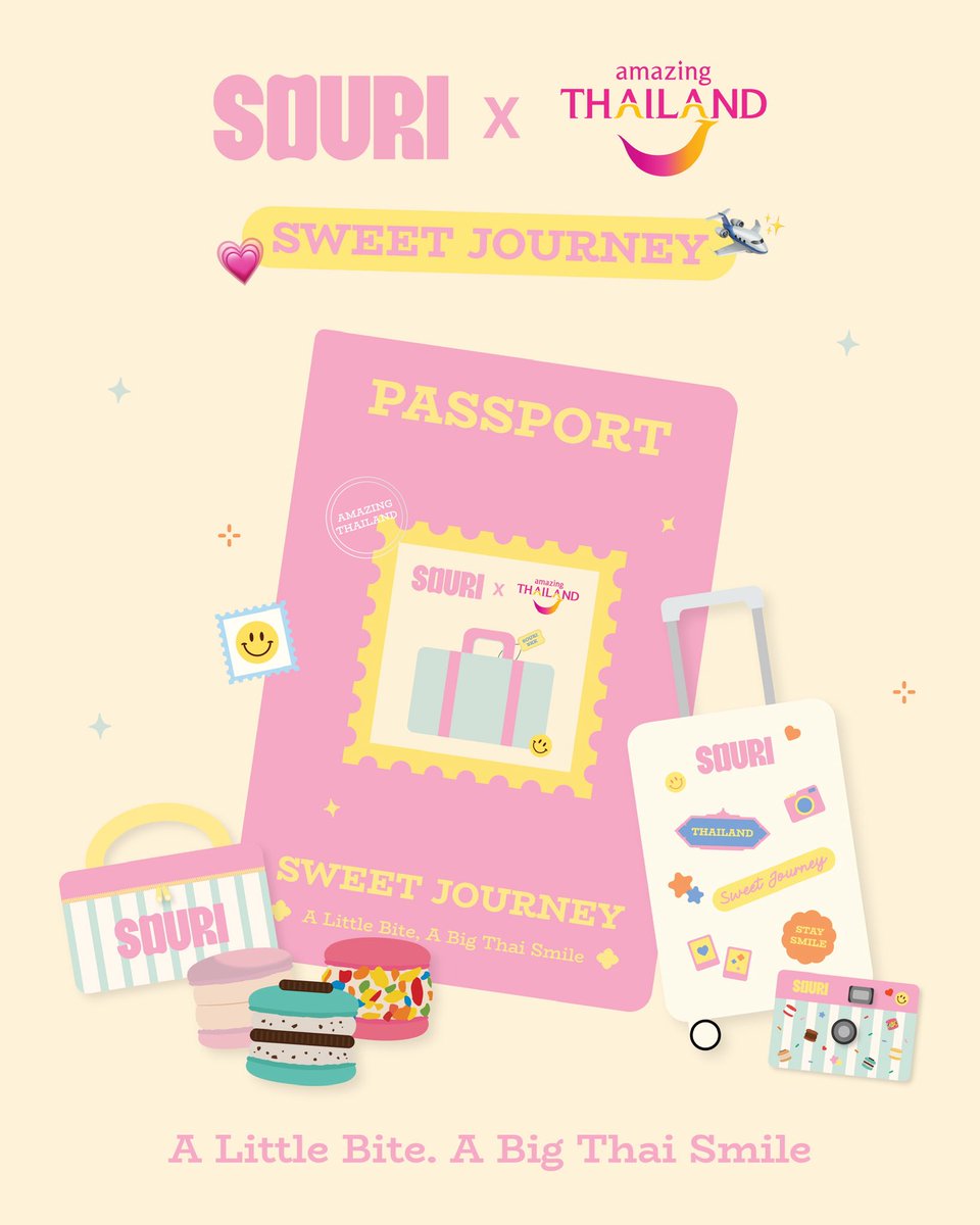 souri_bkk's tweet photo. 🧳💖 อัปเดตข้อมูลกิจกรรม “Sweet Journey” จาก SOURI x Amazing Thailand

ชวนทุกคนออกเดินทางตามหา Local Exclusive Menu แฟตการองรสชาติพิเศษจากทั่วไทย พร้อมสะสม Sweet Stamp เพื่อแลกรับของรางวัลสุดน่ารัก 🎁✨

📣 อัปเดตวันสิ้นสุดกิจกรรม
กิจกรรมจะสิ้นสุดในวันที่ 15 มกราคม 2570

📍 พร้อมอัปเดตสาขาที่ร่วมรายการในปัจจุบัน
สามารถตรวจสอบรายชื่อสาขาและรายละเอียดการร่วมกิจกรรมได้จากโพสต์นี้เลย!

มาออกเดินทางตามหาเมนูสุดพิเศษ สะสม Sweet Stamp และเก็บความทรงจำดี ๆ ไปกับ SOURI กันนะ 💗🛤️

*เงื่อนไขเป็นไปตามที่บริษัทกำหนด และของรางวัลมีจำนวนจำกัด

#SOURI #SOURIBKK #SOURISweetJourney #SOURIxAmazingThailand #1672TravelBuddy