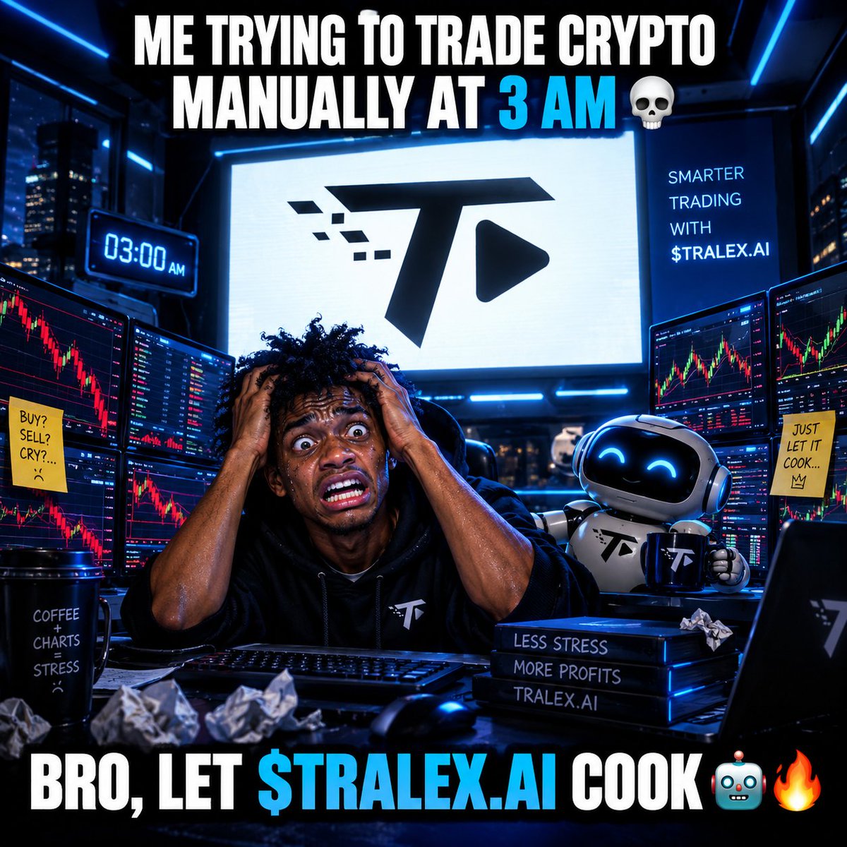 Enny_Crypt5's tweet photo. Me fighting the charts at 3 AM vs. letting AI do its thing
Bro, sometimes you just need to relax and let $TRALEX.AI cook!
#TRALEXAI
@TRALEX_AI https://t.co/GRhrE2c9Bk