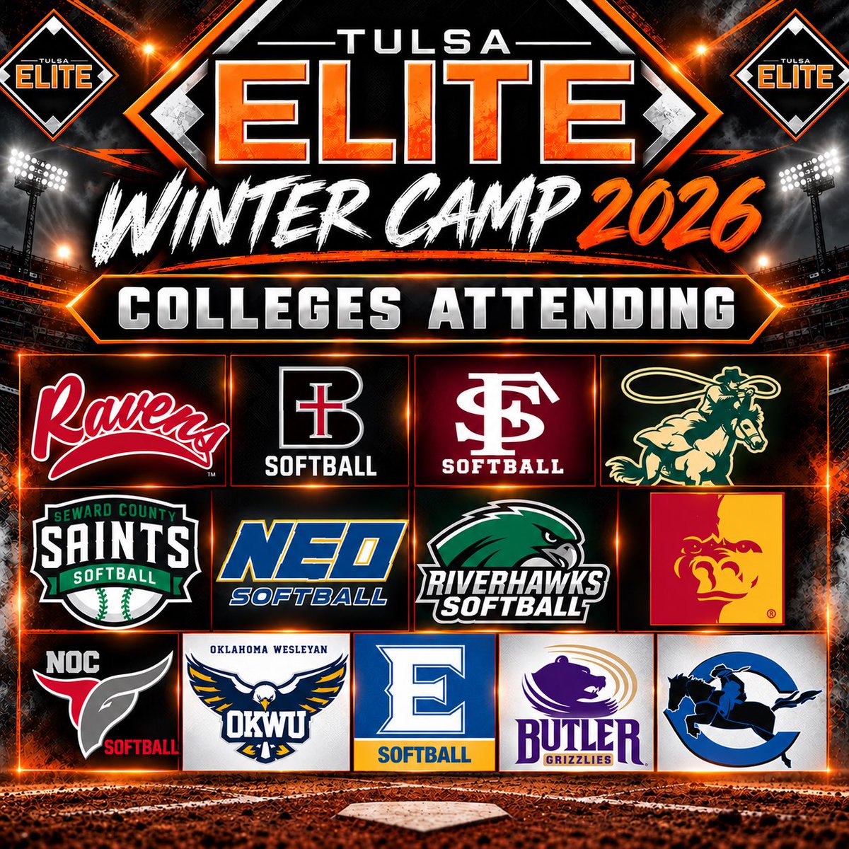 tulsaelite2728's tweet photo. 🚨 🚨 Registration is Live 🚨 🚨 

🥎 TULSA ELITE WINTER CAMP 2026 🥎

We’re excited to announce our 2026 Tulsa Elite Winter Camp!

🔥 13 COLLEGES ARE ALREADY COMMITTED — with more to be added!

Our last camp reached capacity, and we’ll cap registration again this year. Keeping the numbers limited means:

✅ Short lines
✅ More reps
✅ More interaction with college coaches
✅ Maximum college exposure

Our January camp produced multiple recruiting opportunities and college offers, and we’re looking forward to another great event!

If you’re serious about playing at the next level, put this camp on your calendar!

🗓️ Saturday, December 12, 2026
⏰ 11:00 AM – 2:30 PM
📍 World Baseball Outreach (WBO)
6217 S. Mingo Rd. | Tulsa, OK
💲 $139

Sign up here: ⬇️ 
https://t.co/9lA1WHDrPu

More colleges will be announced as they commit.

BE ELITE
TULSA ELITE Softball