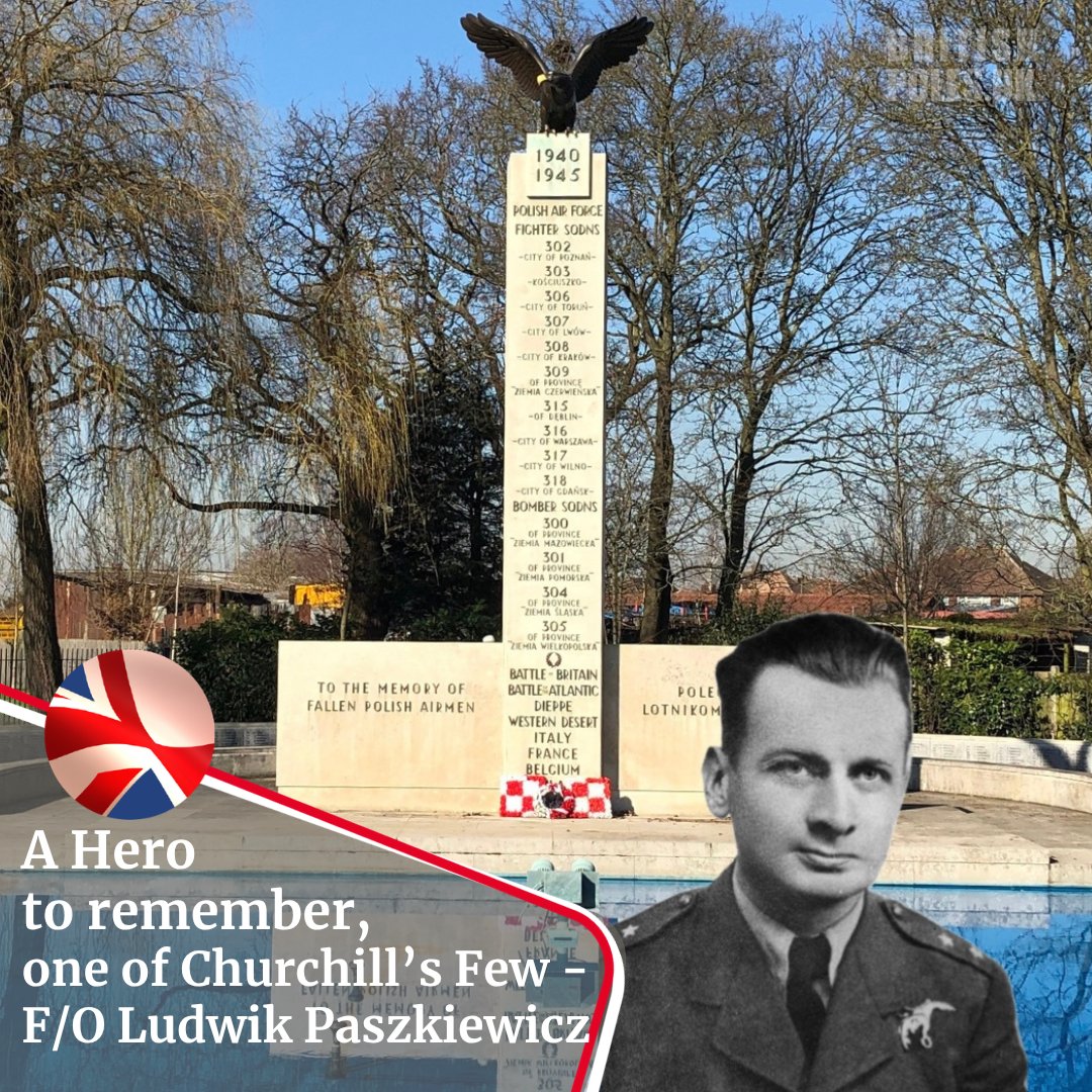 britishpoles's tweet photo. F/O Ludwik Witold Paszkiewicz claimed the first victory for the legendary Polish No. 303 Squadron, shooting down a German aircraft during a training flight. Having broken the rules, he was reprimanded on his return to RAF Northolt - and then congratulated!
He was killed in a crash-landing at Crowhurst Farm, near Borough Green, in 1940. 
The memory of Paszkiewicz and the other 53 airmen will be honoured at our annual joint celebration of Polish Independence Day and British Remembrance Sunday at Northwood Cemetery in London, the second-largest Polish military cemetery in the UK. 
We organise the ceremony in cooperation with the Polish Educational Society (Polska Macierz Szkolna) and Bentley Priory Museum Volunteers.