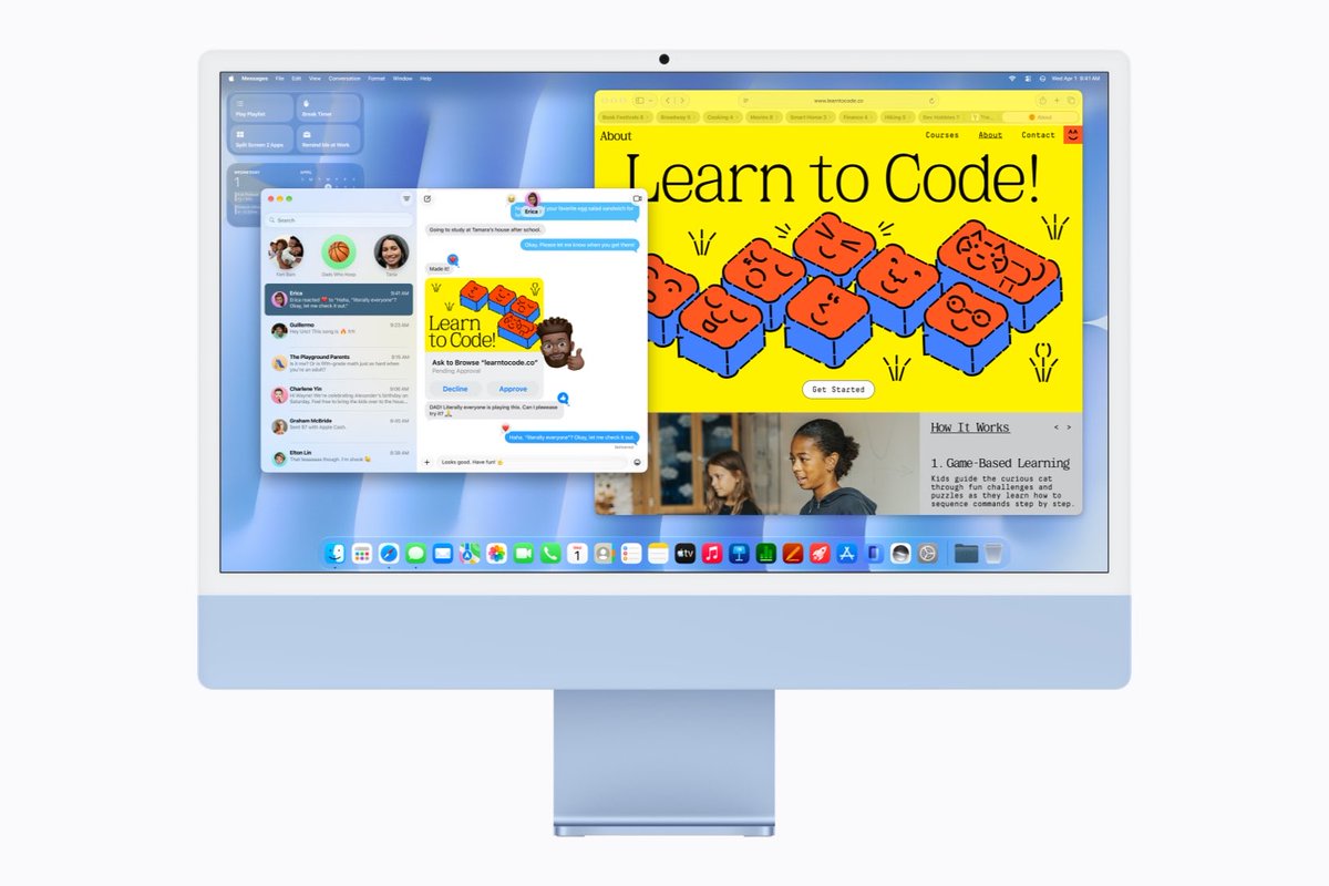 hamu_3nd's tweet photo. 【速報】Apple、新型「iMac」を発表！
M6チップを搭載、価格は249,800円から

・最新の2nmプロセスを採用したM6チップ搭載
・CPU、GPU共に最大10コア → 12コアに増加
・グラフィックス性能がM4比で最大2倍に向上
・オンデバイスAI処理がM4比で最大5倍に向上
・Neural Engineの演算性能が最大2倍に向上
・新しいデュアル16コアNeural Engineを採用
・GPUの各コアにNeural Acceleratorを搭載
・メモリ帯域幅が120GB/s → 最大170GB/sに向上
・Microsoft Excelの処理が最大1.5倍高速化
・Affinityの画像編集が最大2倍高速化
・レイトレーシングを使用したゲーム性能が最大2倍に向上
・SSDの読み書き速度が最大2倍に高速化
・Wi-Fi 7、Bluetooth 6に新対応
・最大2.5Gbpsの有線LANに対応
・有線LAN速度が従来比で最大2.5倍に向上
・macOS 27を標準搭載
・ブルー、グリーン、ピンクなど全7色展開

10月29日より予約開始、11月6日発売