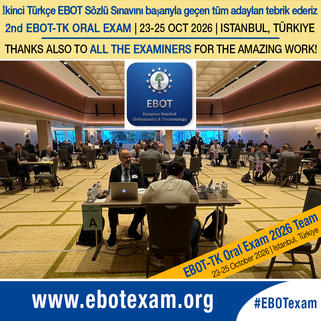 EFORTnet's tweet photo. 2nd #EBOT-TK Oral Exam in Istanbul! πΉπ· 200+ candidates!
β
#EBOT cohort 60% pass rate β
#TOTEK cohort 43% pass rate
200+ people involved, incl.60 examiners! Congratulations to the newest #FEBOT Fellows
π https://t.co/0hpEv2wi30
#Orthopaedics #Traumatology #EFORT #TOTBID https://t.co/EjDP621z9o
