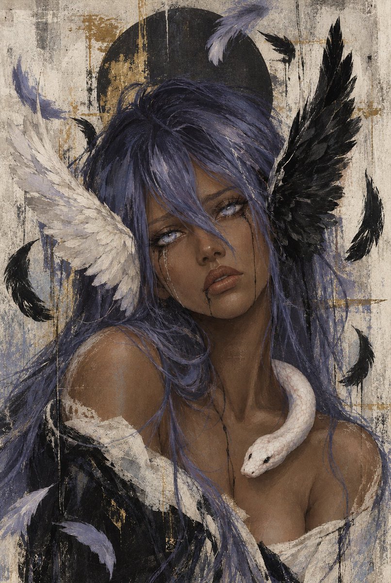 skyguyeth's tweet photo. @CozomoMedici @rollbit gm signore 🍷 #ArtTank

"Fallen Angel"
One wing still holds the light. The other learned the dark.
She fell, but she never knelt.

0.222 ETH
https://t.co/7QuvEotfk6 https://t.co/Yc7Tq1xhFl
