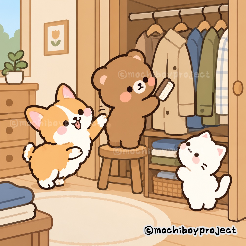 mochiboyproject's tweet photo. はやくはやく！とおでかけしたくて待ちきれないから、準備に大忙し💨
#ibispaint #ゆるいイラスト #AI好き
#おでかけ https://t.co/vrqeDf4f4C