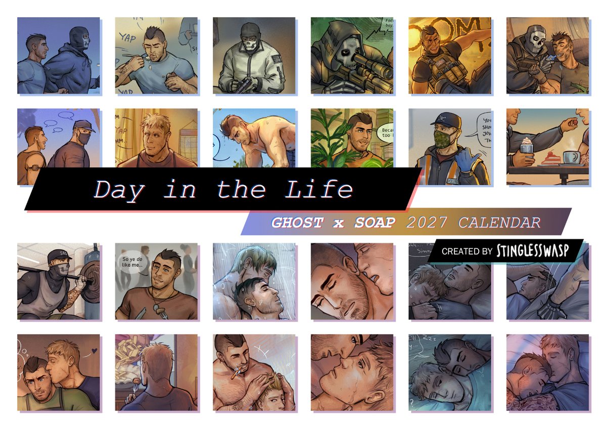 StinglessWasp's tweet photo. Day in the Life - GhostSoap 2027 Calendar 📅

Surprise!! You can download this calendar for FREE on my ko-fi page. Link: https://t.co/oCcy7uWi4M

It's in A4 size and designed to be printed at home. Featuring silly doodles, terrible jokes, and hi-res art 🧡💥🧡💥🧡 https://t.co/jiTV1PSjZg