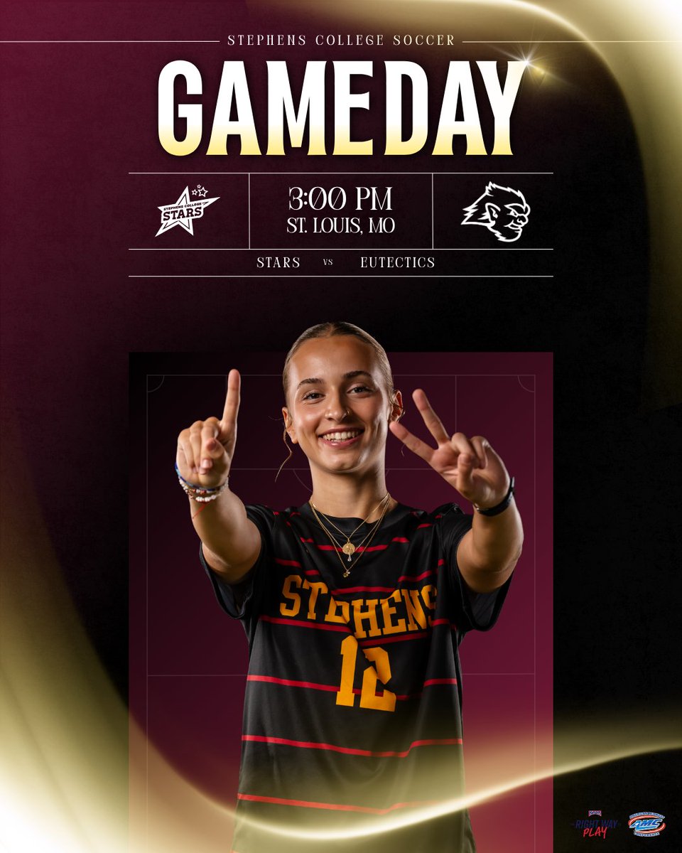 StephensWSOC's tweet photo. Regular season finale and still a lot to play for as today's match will determine our seed in the AMC Tournament. Details ⬇️:

🆚UHSP Eutectics
🏟️Creve Coeur Park Field 1
📍St. Louis, MO
🕒3 PM
📺https://t.co/lJHJBmfDiP

#FGB #StarsAthletics #StarsSoccer #TheRightWayToPlay https://t.co/d2gy6fzSga