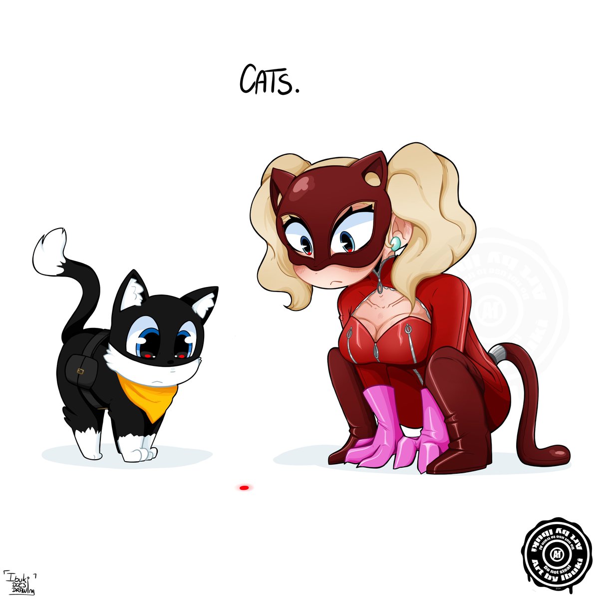 Ibuki_draws's tweet photo. Cats. 

#Persona5 #AnnTakamaki https://t.co/3GcjqUyTHX