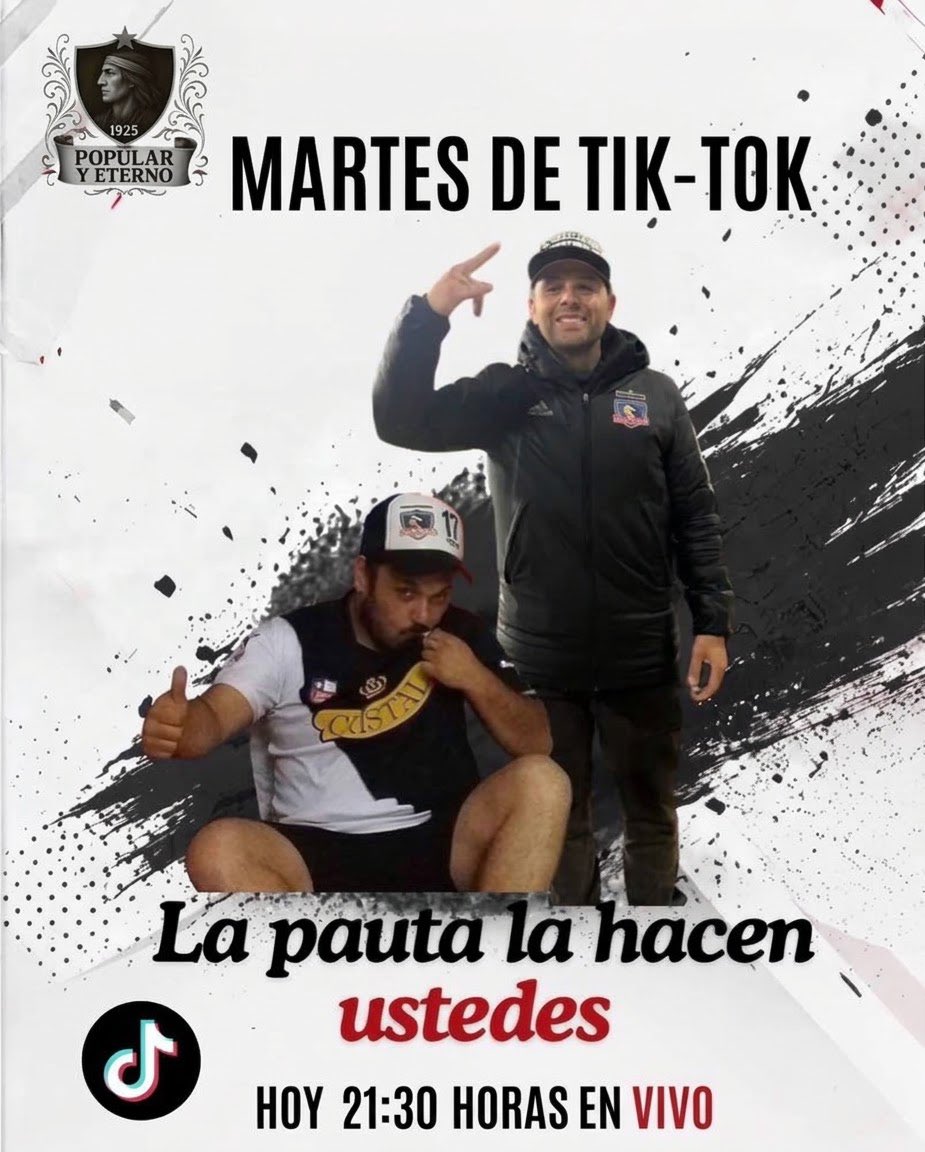 PopularyEterno's tweet photo. ⚪⚫ ¡MARTES DE TIK-TOK! ⚫⚪  

🎙️ Gonzalo Contreras @GonXa2323 y Carlos Muñoz @RNewen1 lideran el espacio donde los hinchas mandan. 

¡Colo Colo, debate y opiniones sin filtro!  

🚨 Hoy a las 21:30 hrs en vivo.  

🔥 ¡La pauta la hacen ustedes!

#PopularyEterno #ColoColo https://t.co/feM5KbEAVO