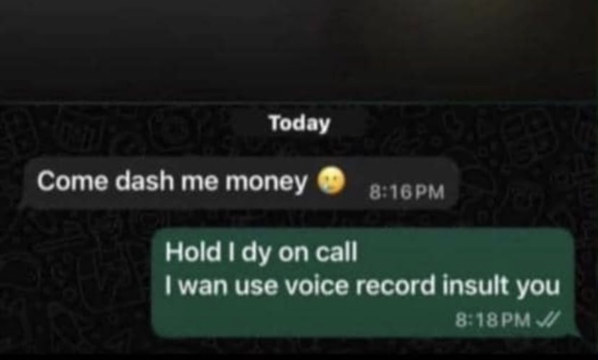 juls_daddy01's tweet photo. Anybody wey put you for talk make sure say you give am talk!! https://t.co/RFcOV2GwYW