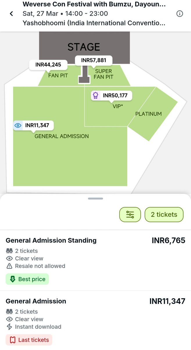 style_bts89178's tweet photo. LOOK AT THE PRICES THESE RESELLERS ARE SELLING TICKETS FOR… AND PEOPLE ARE ACTUALLY BUYING THEM?! 😭

THE PRICE DIFFERENCE IS HUGEEEE. I CAN’T IMAGINE WHAT THEY’D CHARGE IF THESE WERE BTS TICKETS 💀

@bookmyshow @HYBE_INDIA PLEASE TAKE ACTION AND STOP THIS SCALPING! 🚨 https://t.co/tSXHilpqzJ
