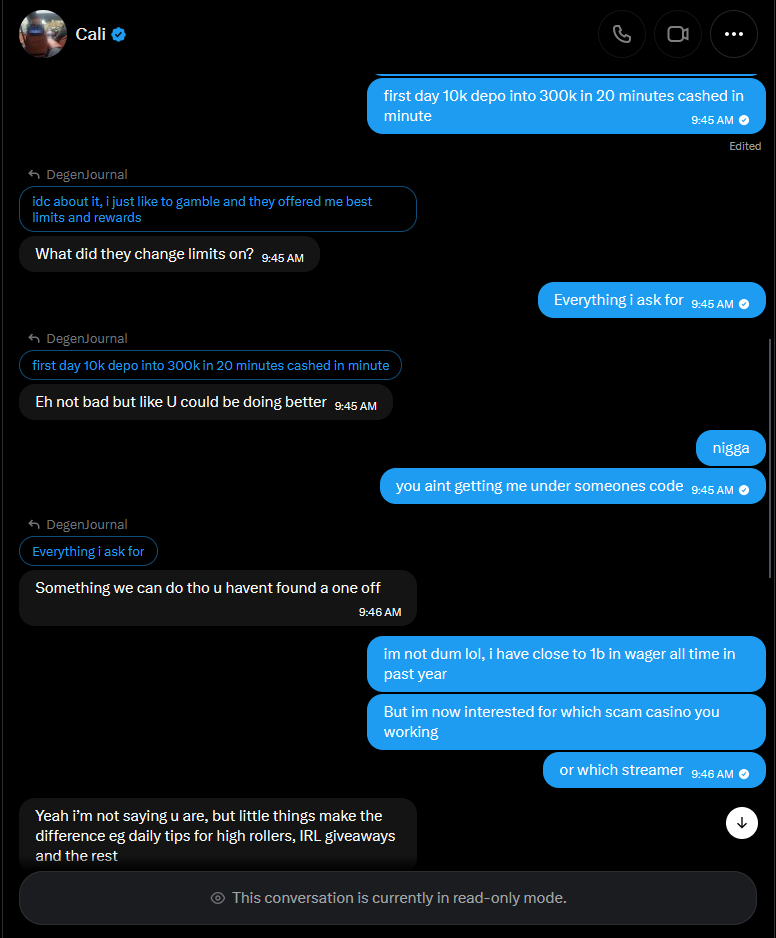 DegenJour's tweet photo. Random repost gets $50

So let's get something straight.

If you play raw on @rainbetcom  and don't support one of their creators, you can get hit with KYC just because they don't want to cash you out. But if you use a creator's code, you can bypass KYC? This industry is fucking retarded.

If you've ever been hit with KYC on Rainbet, make sure to mention that you support this scammer, @HSTIKKYTOKKY4 . Apparently, Rainbet will pull out a magic wand and make your KYC disappear.

Stay away from creators like that and websites like Rainbet. Your money is never safe.
