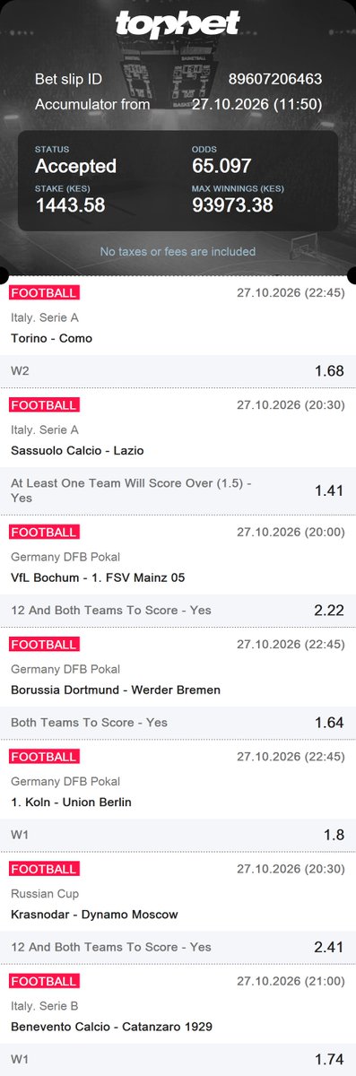 AlfredK18614's tweet photo. We go again today 💥💥💥 
Booking code ⏭️ ZUNR8

𝐍𝐨𝐭 𝐨𝐧  TopBet ⬇️
Register here🌐
https://t.co/3NOHk4po4S
Use Promocode:: HES254 https://t.co/Rvy38NAn8F