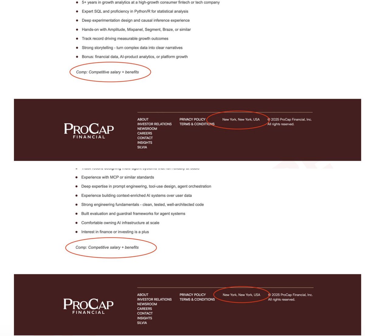 internpierre's tweet photo. Basic hygiene: Silvia lists New York as its location. As we understand it, NY requires employers with 4+ employees to post a pay range.

Its job postings say “Competitive salary + benefits.”

A company asking to manage your money with AI. https://t.co/4IFmH6atJu