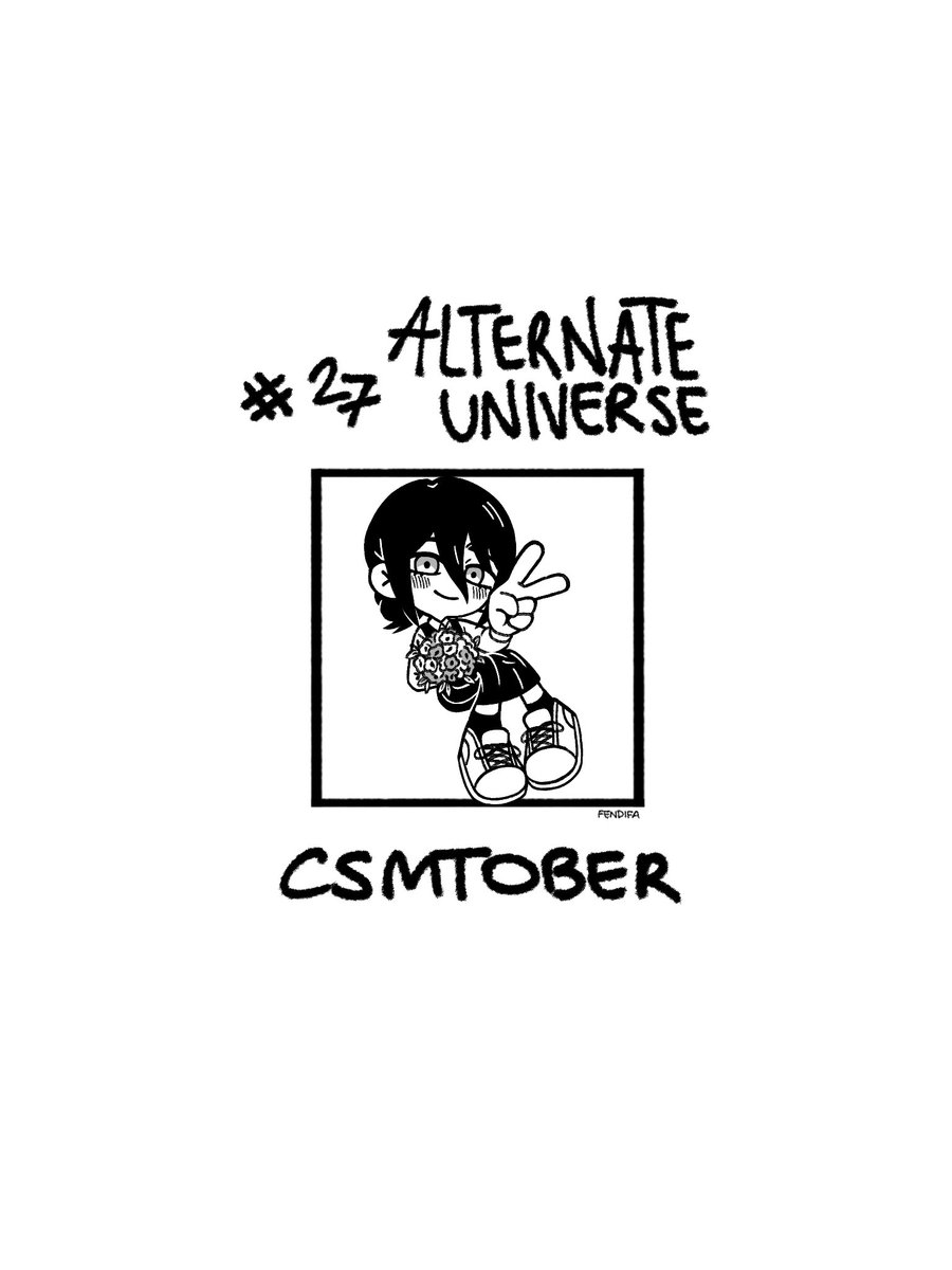 Fendifaaa's tweet photo. Day 27 : Alternate Universe

#CSMTOBER #chainsawman https://t.co/2IXXJm0kLa