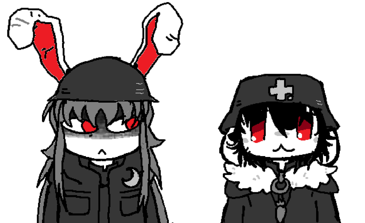 jeliot_'s tweet photo. reisen and tewi as chito and yuuri https://t.co/HyArKu1oSR
